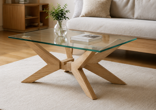 GLASS × OAK TABLE